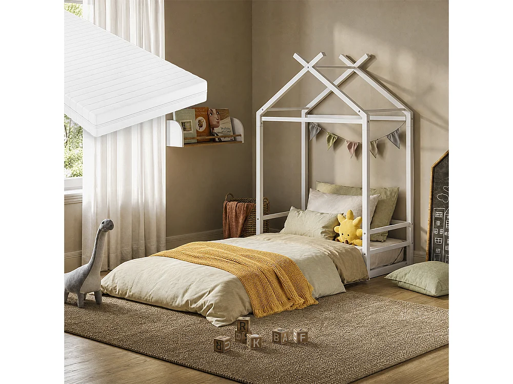 Lit au sol blanc 96x207x160 roofy