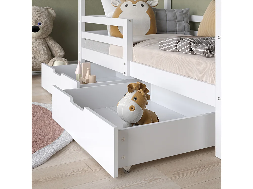 Lit cabane blanc 167x87x149.5 luni