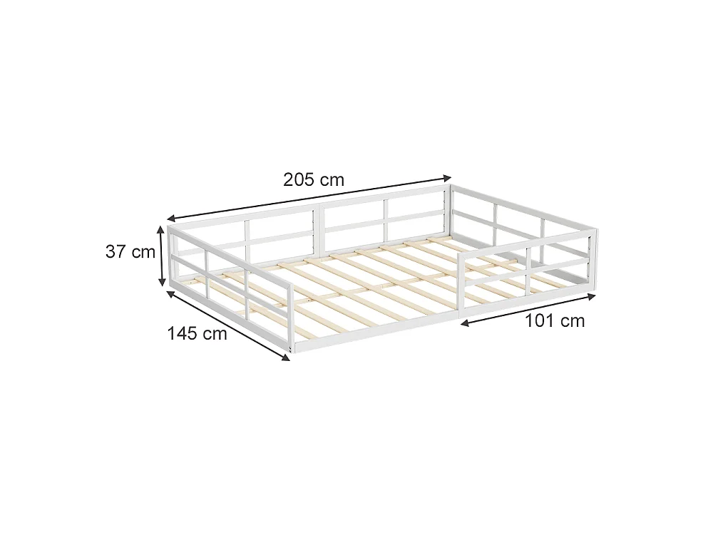 Lit pour enfant blanc 205x145x37 minno
