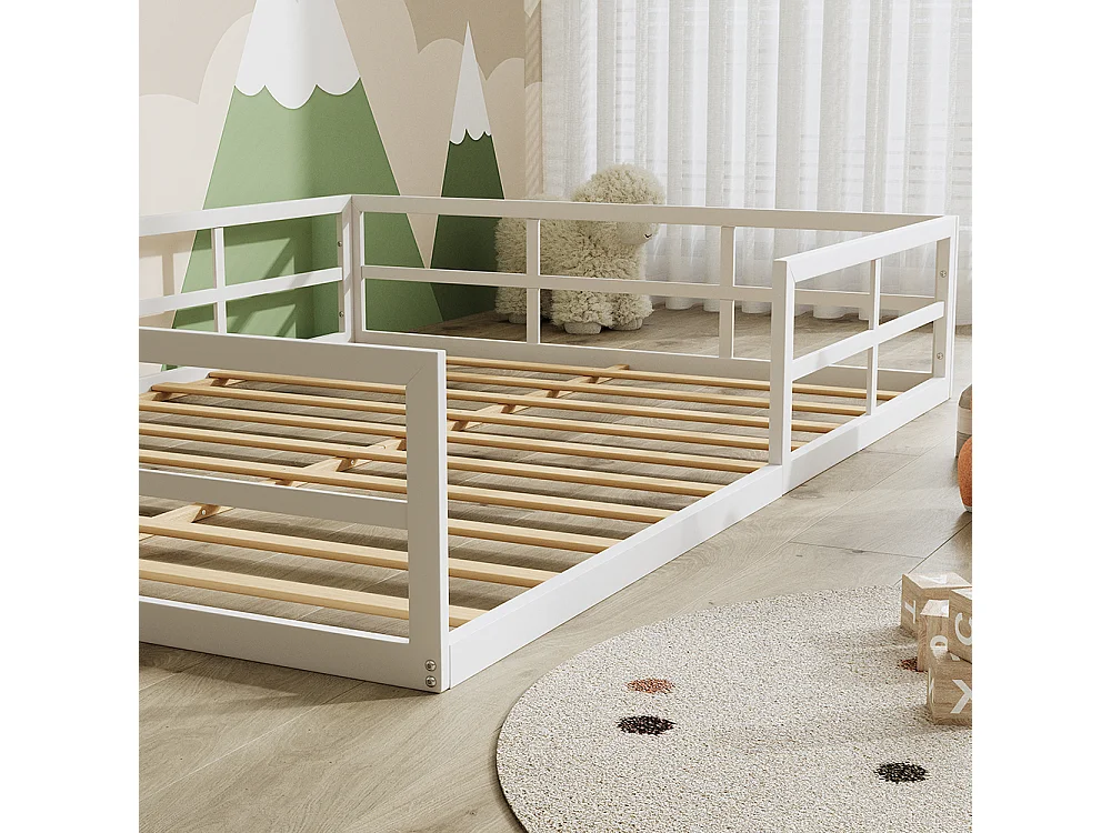 Lit pour enfant blanc 205x145x37 minno