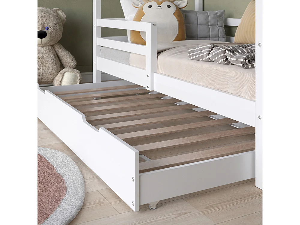 Lit cabane blanc 167x87x50.3 luni