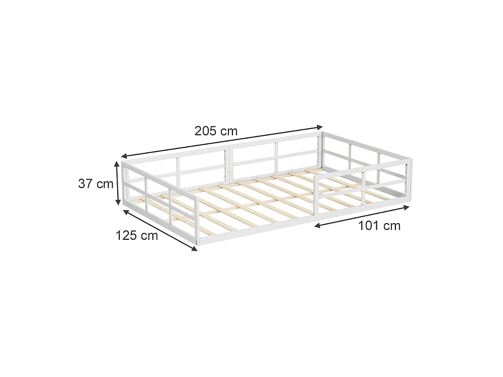 Lit pour enfant blanc 205x125x37 minno