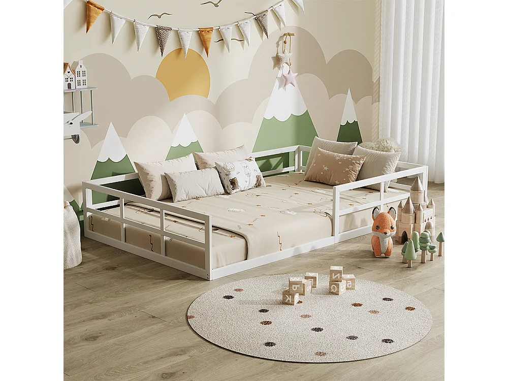 Lit pour enfant blanc 205x125x37 minno