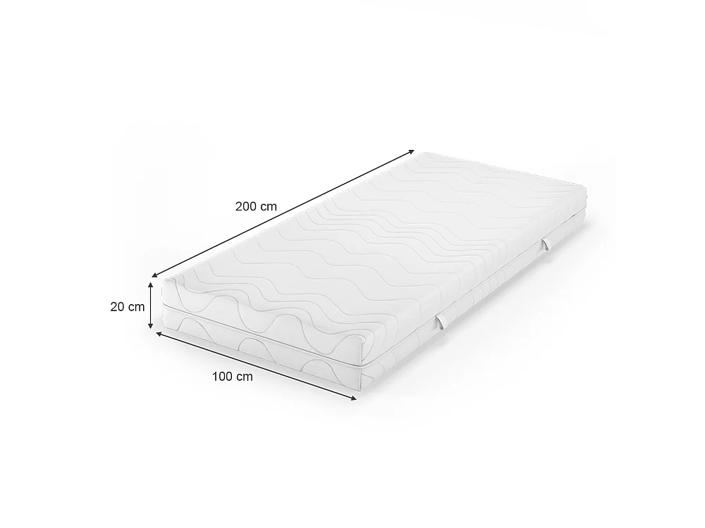 Colchão de espuma fria branco 100x200x20