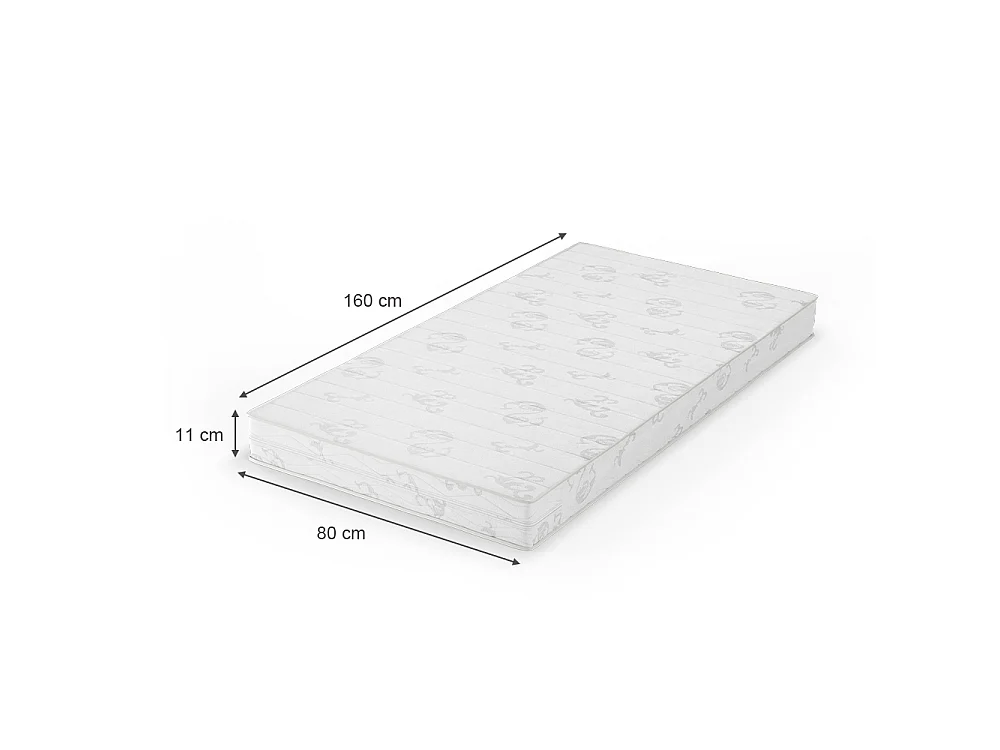 Colchão para crianças branco 80x160x11