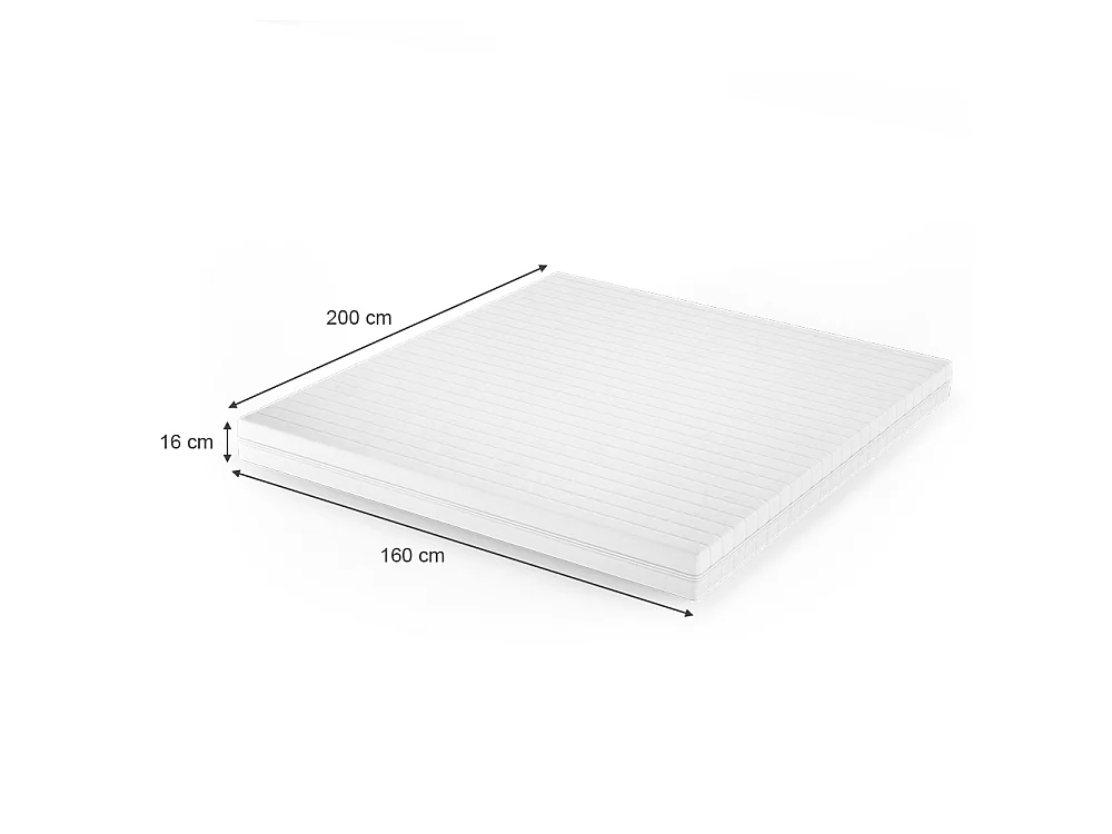 Colchão de espuma fria branco 160x200x16