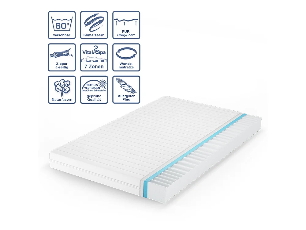 Matelas en mousse froide blanc 120x200x16