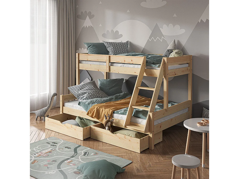 Lit superposé naturel bois 207.6x138.9x131 everest