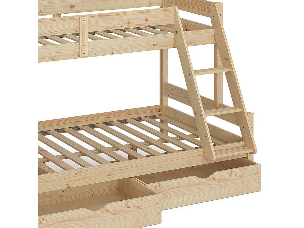 Lit superposé naturel bois 207.6x138.9x131 everest