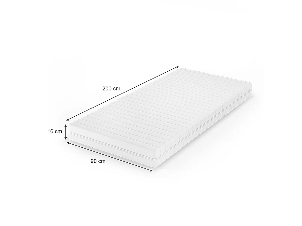 Colchão de espuma fria branco 90x200x16