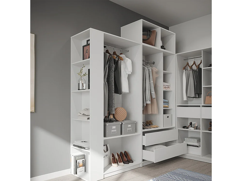 Kleiderschrank weiß 100x50x200 elmo