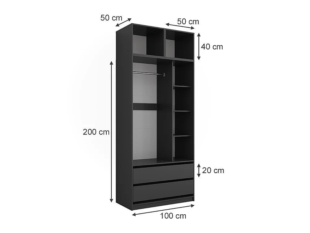 Armoire anthracite 50x50x40 elmo