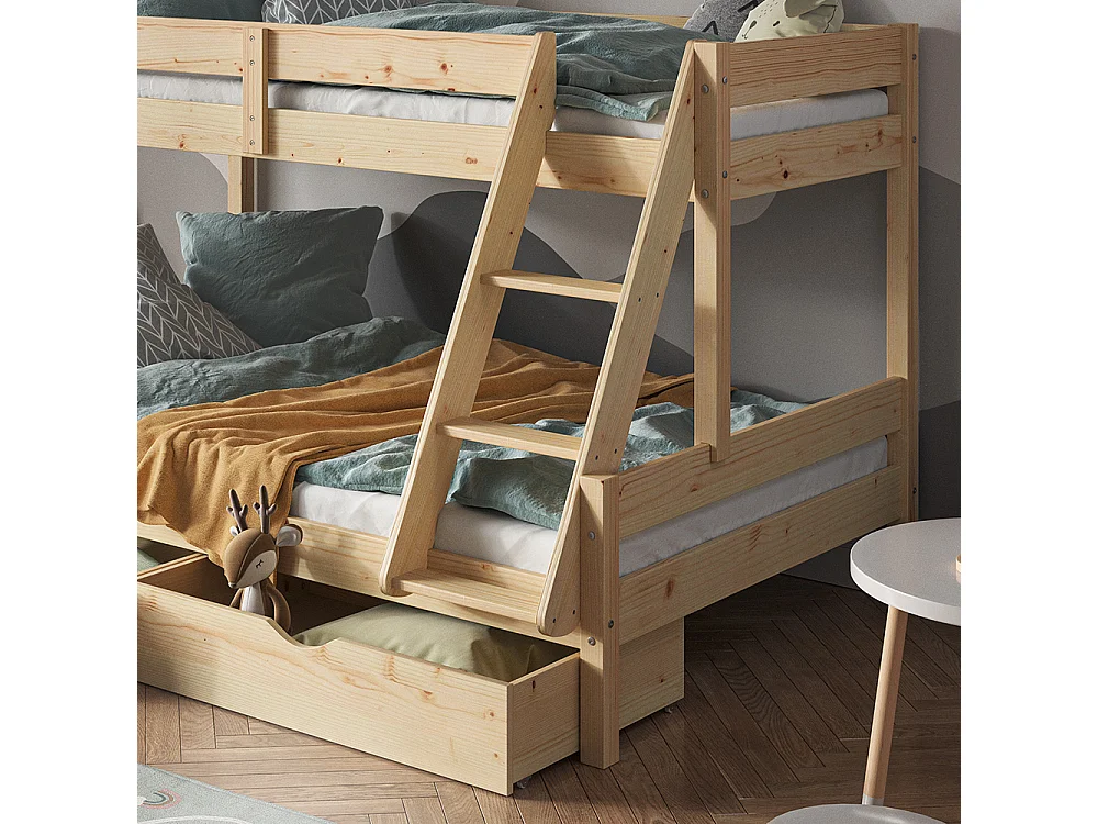 Lit superposé naturel bois 207.6x138.9x131 everest