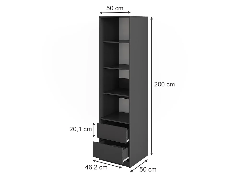 Szafa antracyt 50x50x200 elmo