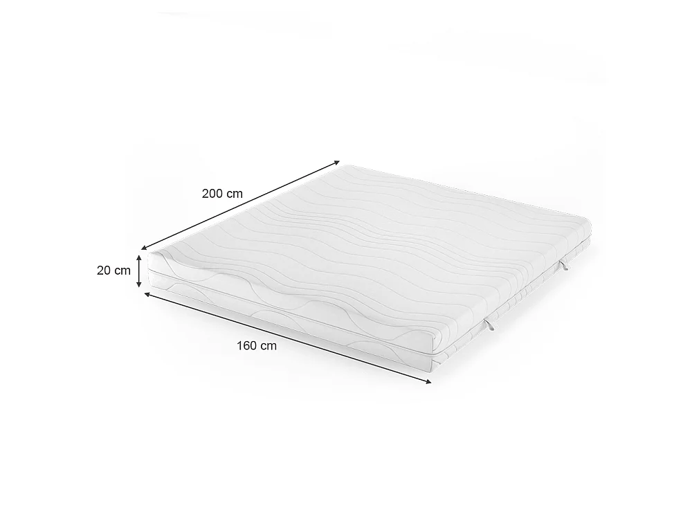 Colchão de espuma fria branco 160x200x20