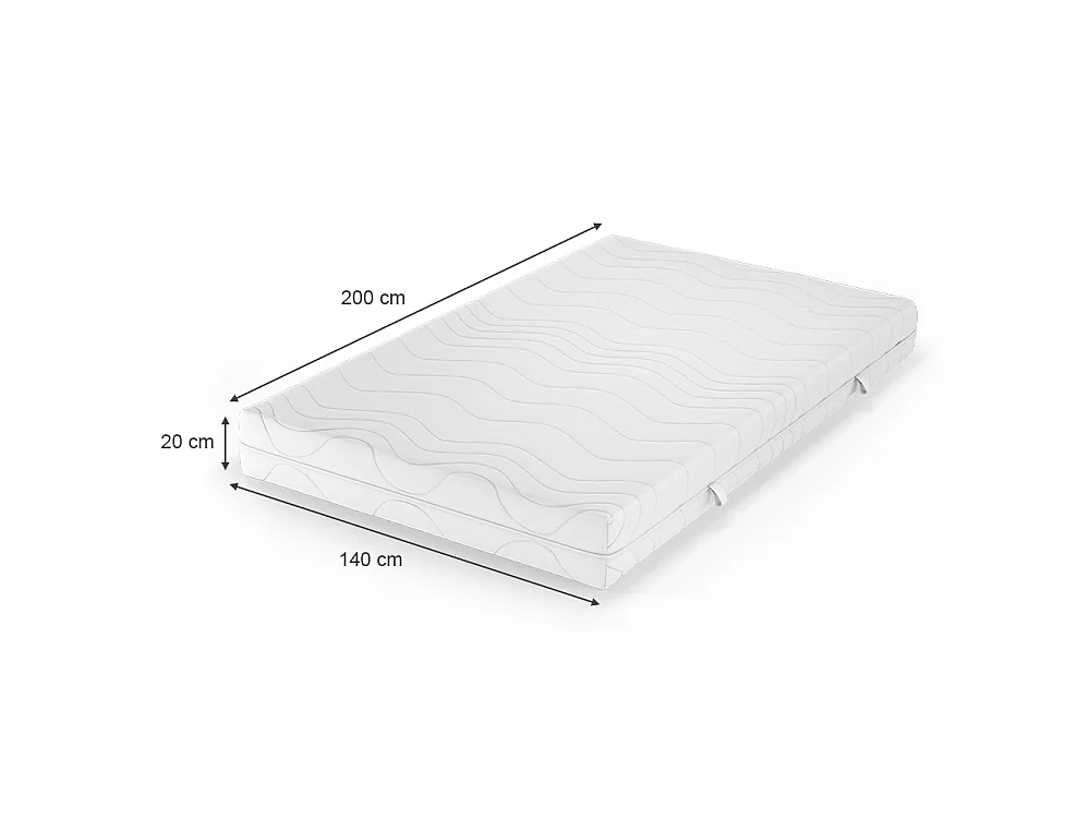 Matelas en mousse froide blanc 140x200x20
