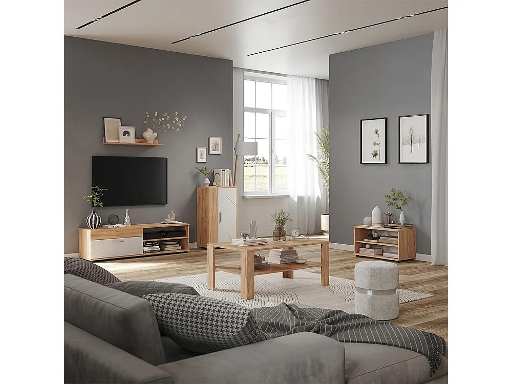 Väggskåp goldkraft ek/vit 50.1x28.3x87.3 berno