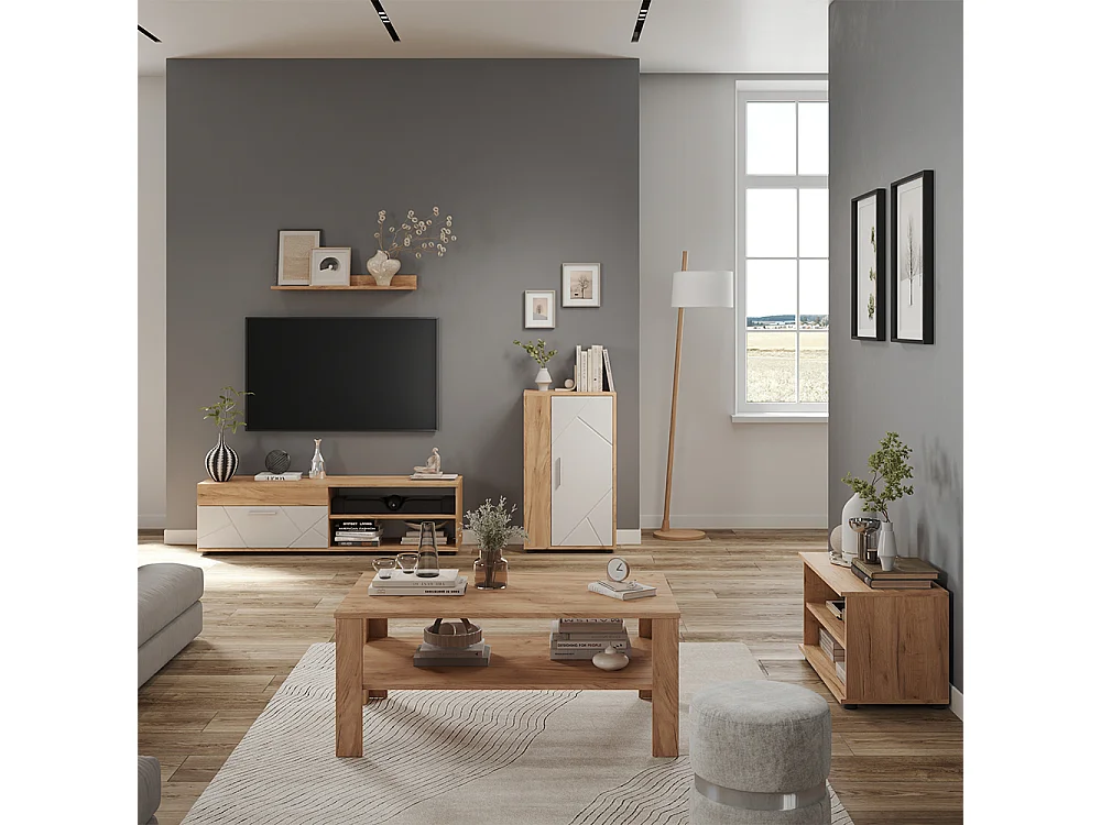 Väggskåp goldkraft ek/vit 50.1x28.3x87.3 berno