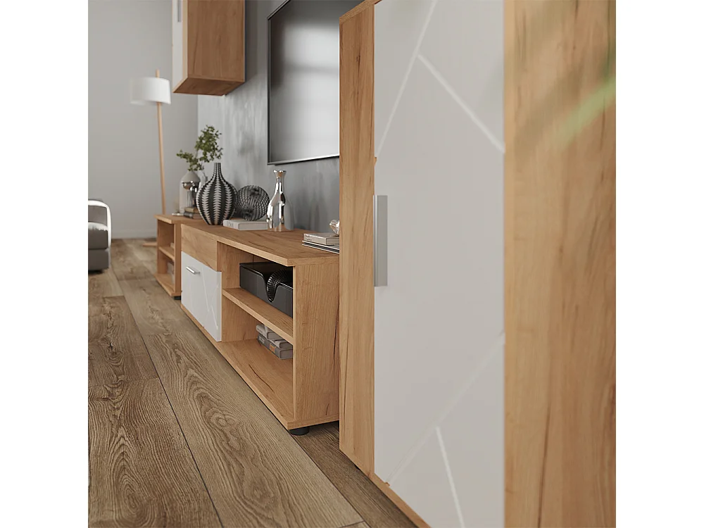 Väggskåp goldkraft ek/vit 140x35.2x38.7 berno