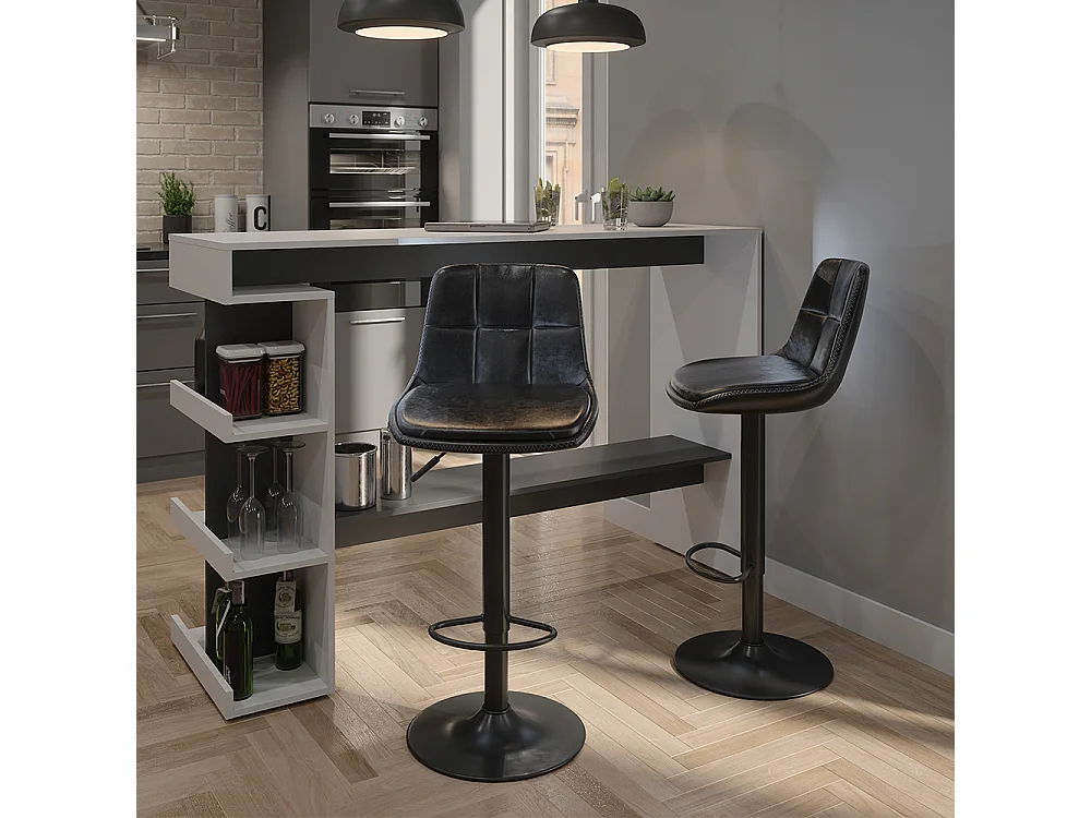 Tabouret de bar noir 38.5x47x86 sena