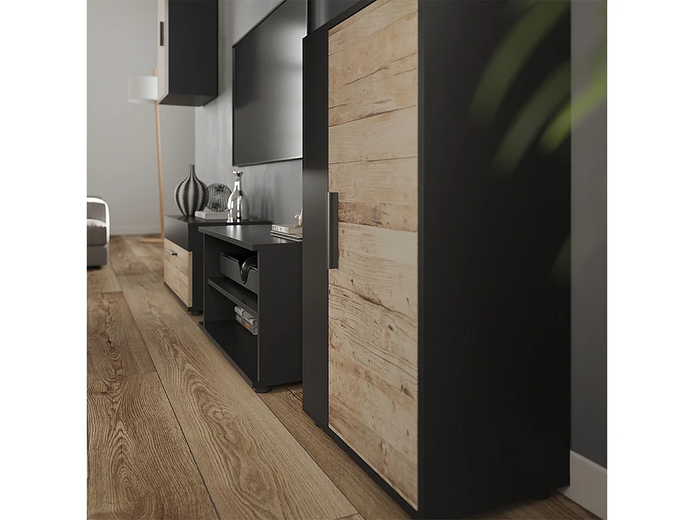 Väggskåp svart/sand ek 50.1x28.3x78.4 berno