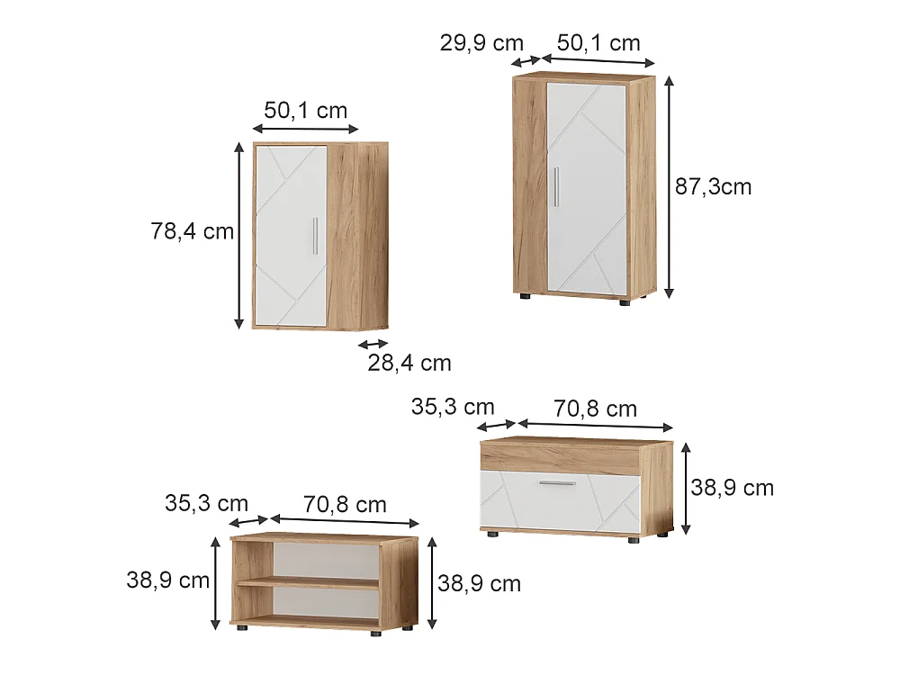 Väggskåp goldkraft ek/vit 50.1x28.3x78.4 berno