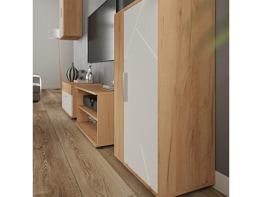 Väggskåp goldkraft ek/vit 50.1x28.3x78.4 berno