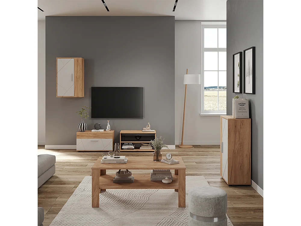 Väggskåp goldkraft ek/vit 50.1x28.3x78.4 berno
