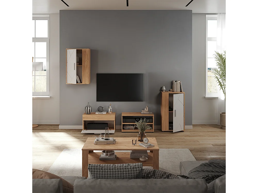 Väggskåp goldkraft ek/vit 50.1x28.3x78.4 berno