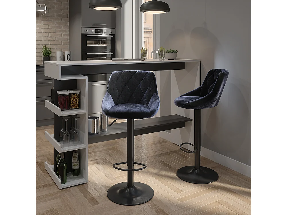 Barhocker 2er Set schwarz 38.5x49x84 sena