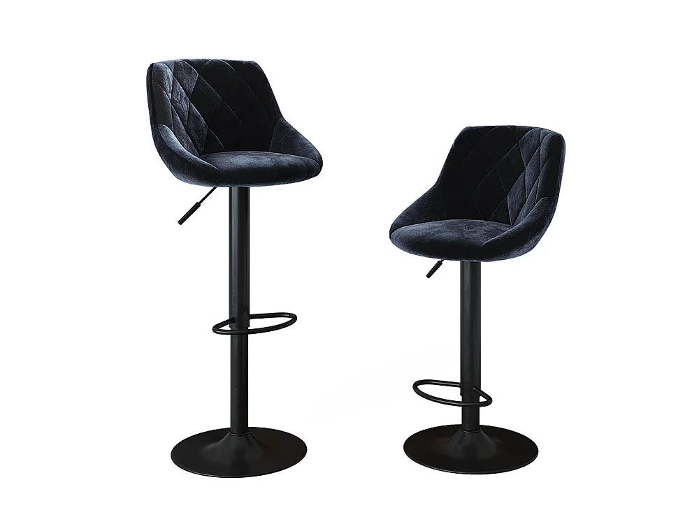 Barhocker 2er Set schwarz 38.5x49x84 sena