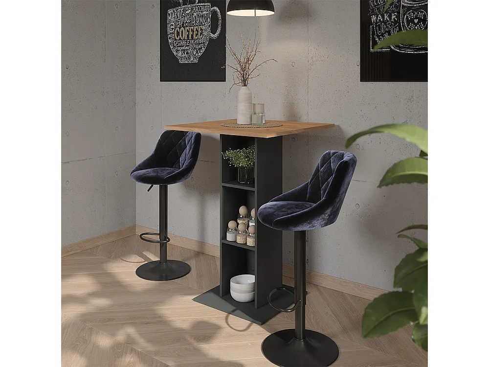 Barhocker 2er Set schwarz 38.5x49x84 sena