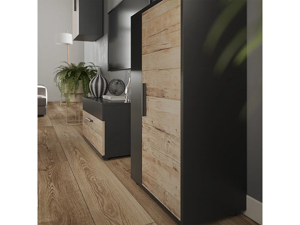 Väggskåp svart/sand ek 50.1x28.3x78.4 berno