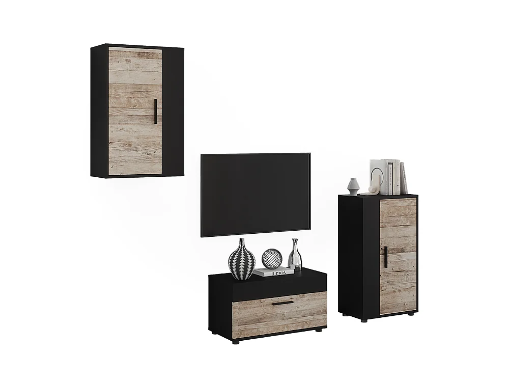 Väggskåp svart/sand ek 50.1x28.3x78.4 berno