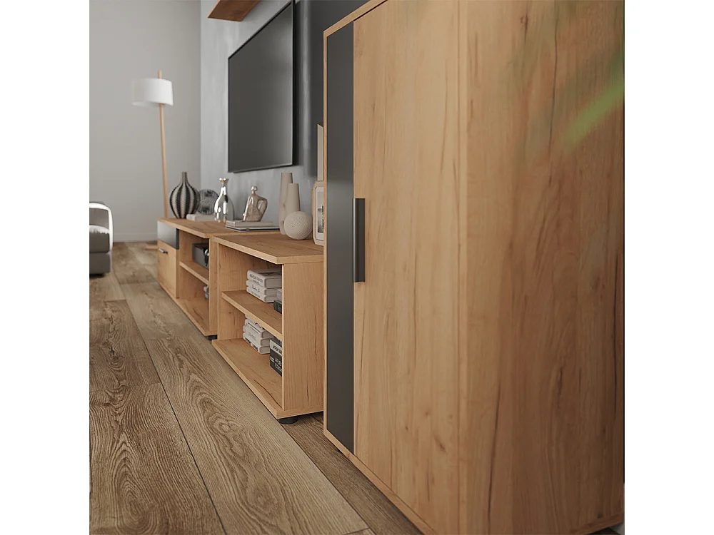 Väggskåp goldkraft ek/antracit 50.1x28.3x87.3 berno