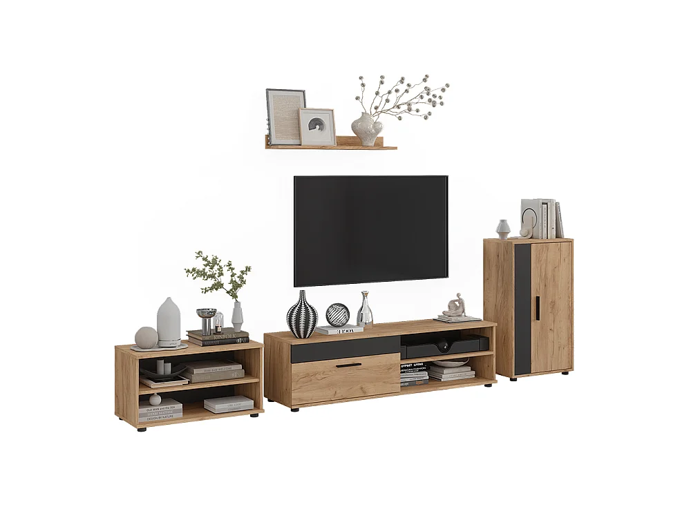 Väggskåp goldkraft ek/antracit 50.1x28.3x87.3 berno