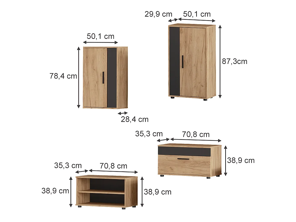 Väggskåp goldkraft ek/antracit 50.1x28.3x78.4 berno
