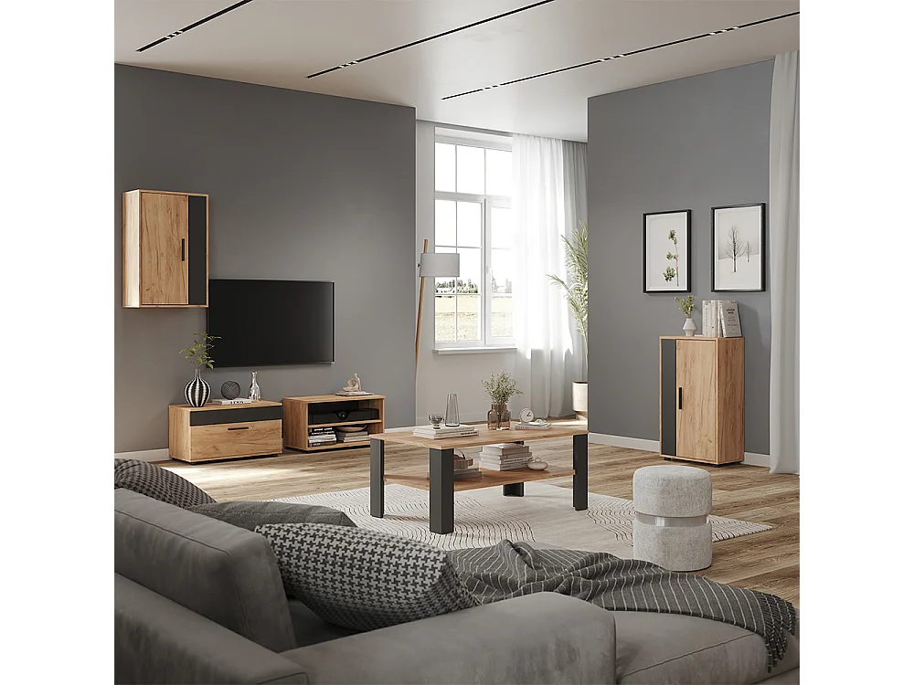 Väggskåp goldkraft ek/antracit 50.1x28.3x78.4 berno