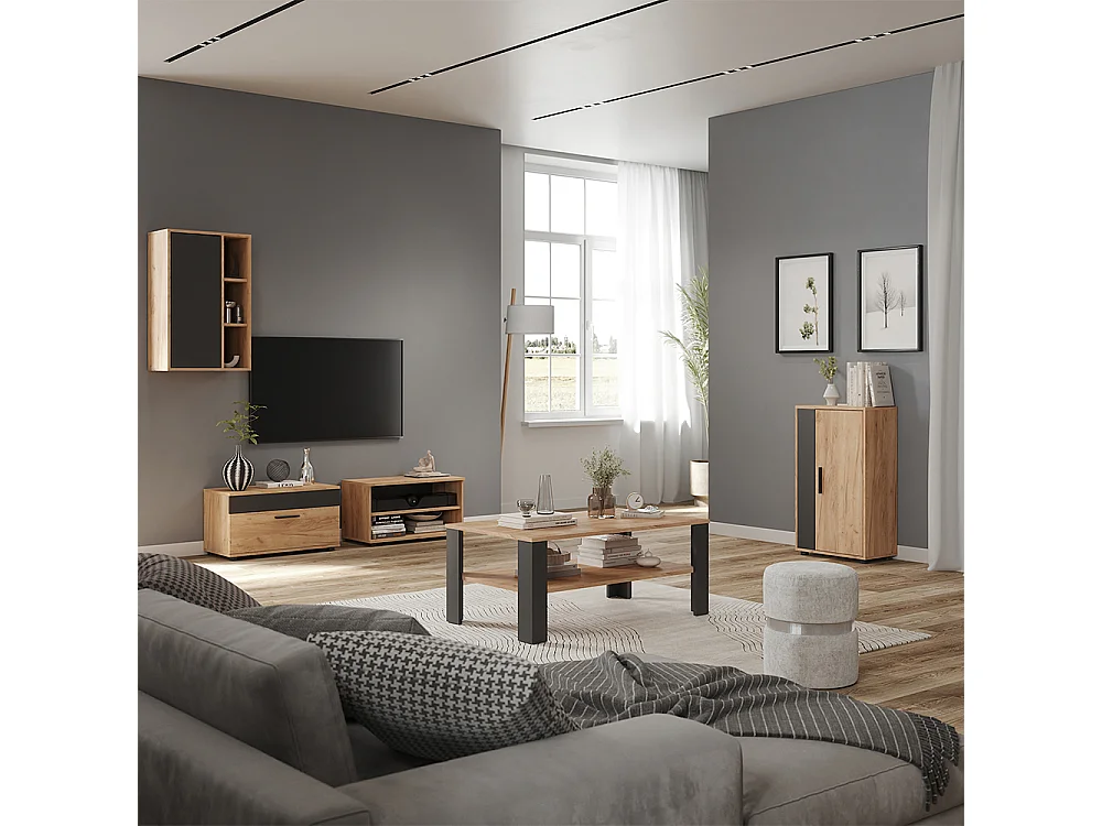 Väggskåp goldkraft ek/antracit 50.1x28.3x78.4 berno