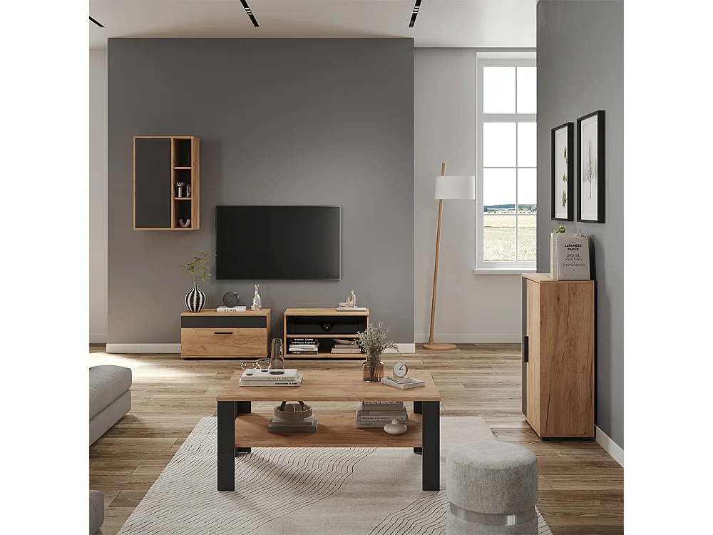 Väggskåp goldkraft ek/antracit 50.1x28.3x78.4 berno