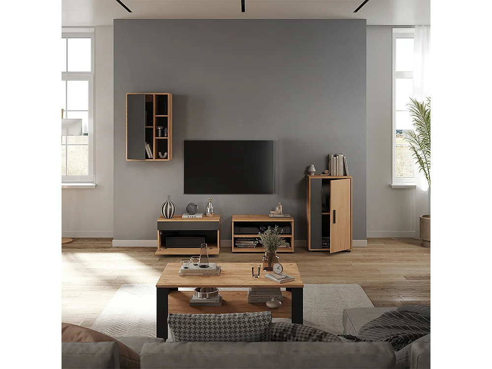 Väggskåp goldkraft ek/antracit 50.1x28.3x78.4 berno