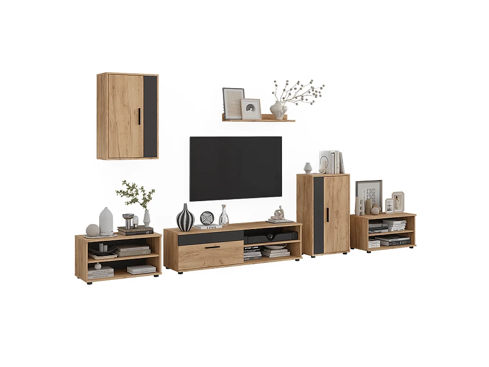 Väggskåp goldkraft ek/antracit 140x35.2x38.7 berno