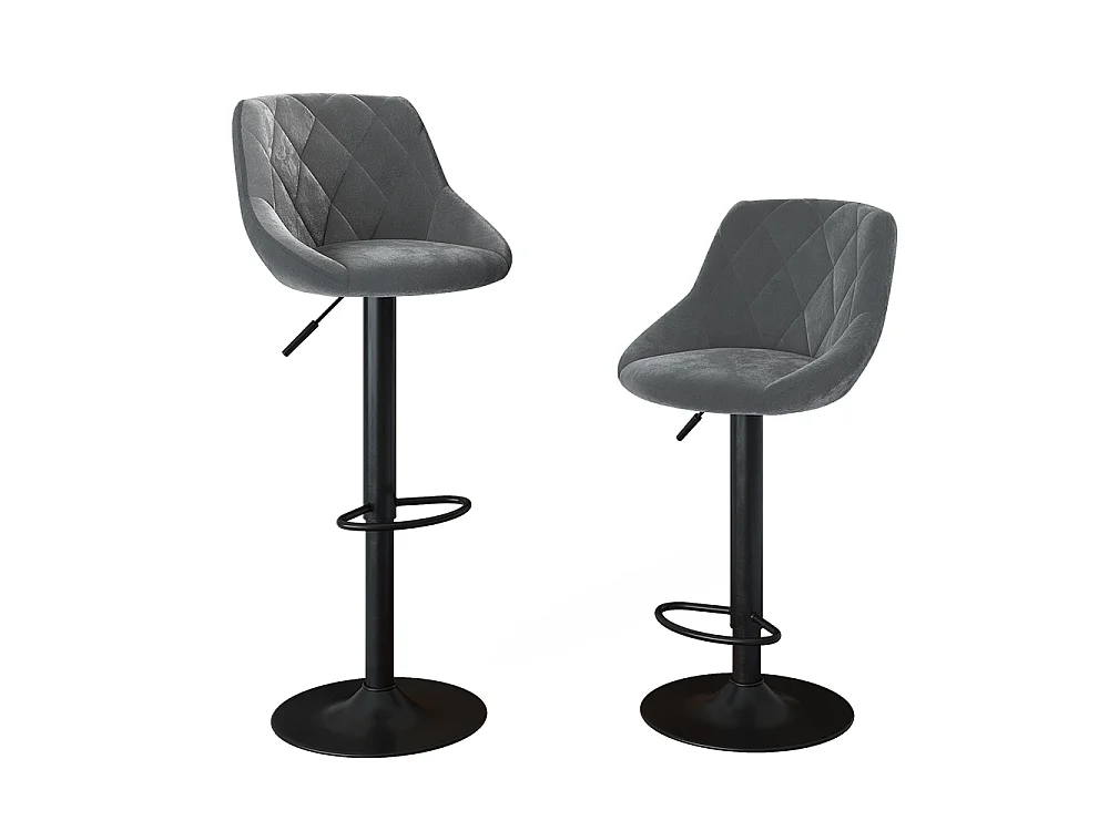 Barkrukken set van 2 grijs/zwart 38.5x49x84 sena
