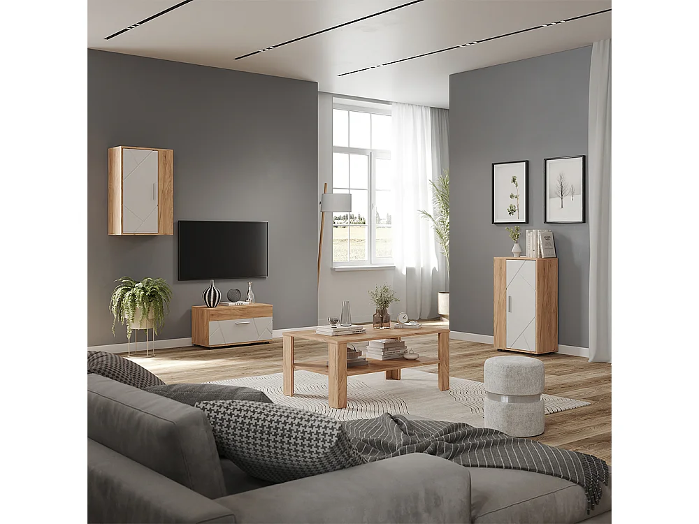 Väggskåp goldkraft ek/vit 50.1x28.3x78.4 berno