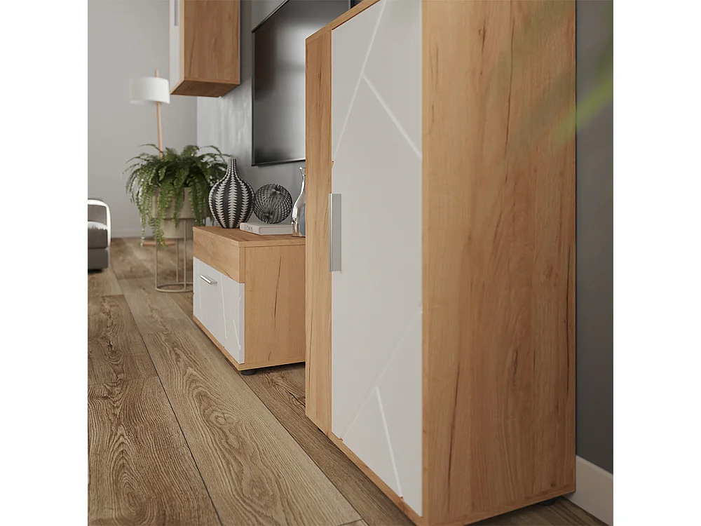Väggskåp goldkraft ek/vit 50.1x28.3x78.4 berno
