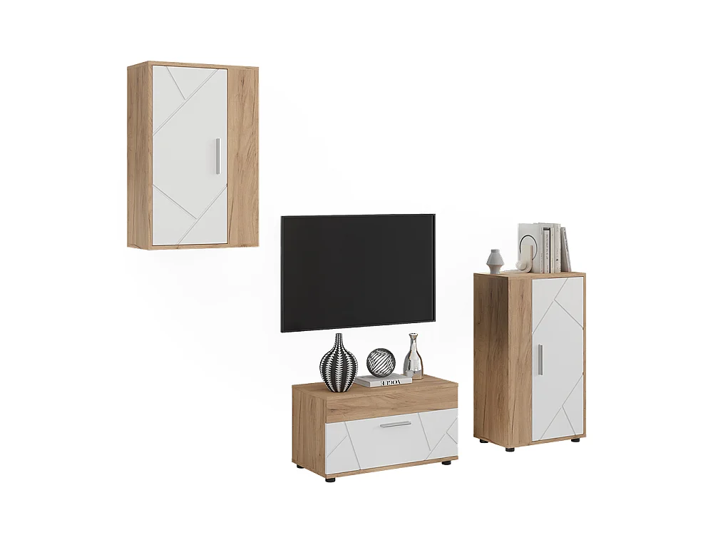 Väggskåp goldkraft ek/vit 50.1x28.3x78.4 berno