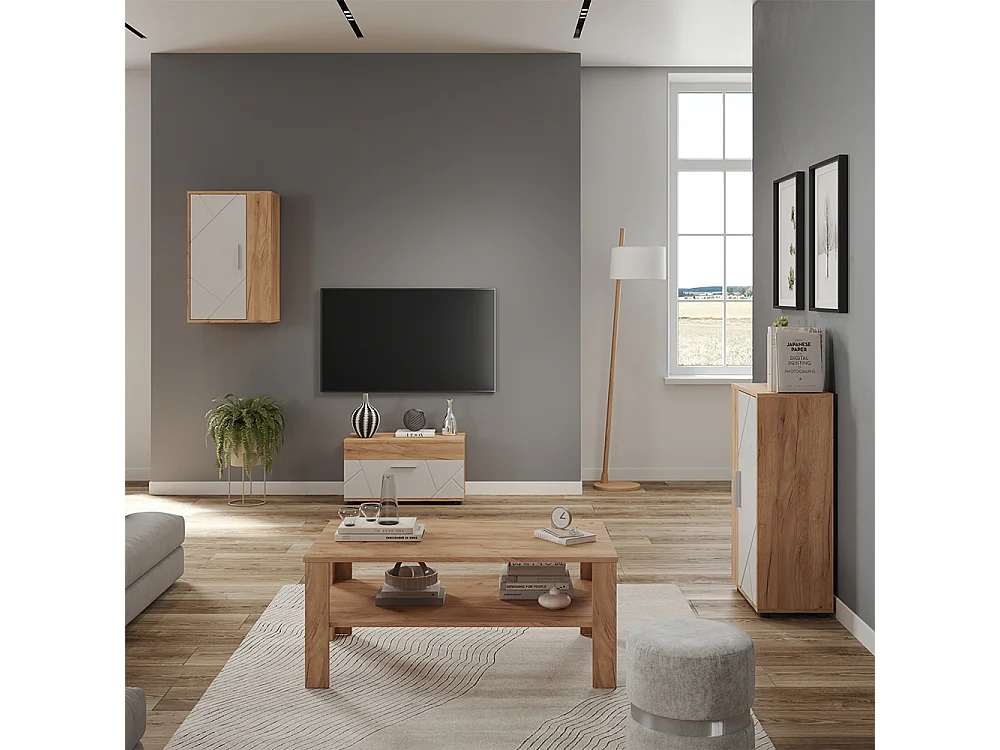 Väggskåp goldkraft ek/vit 50.1x28.3x78.4 berno
