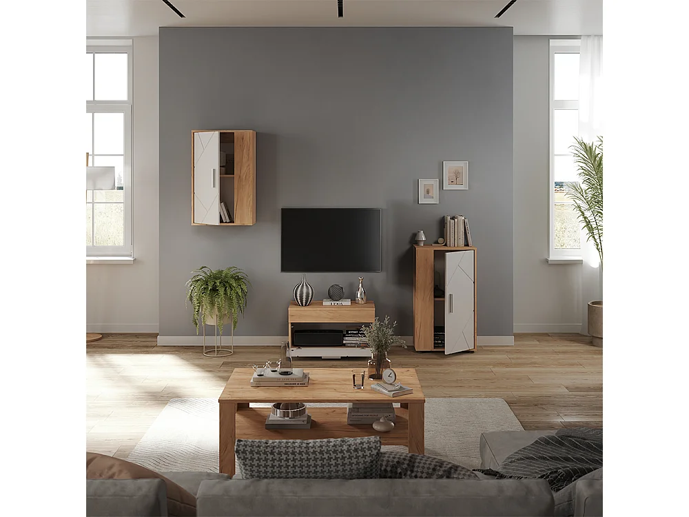Väggskåp goldkraft ek/vit 50.1x28.3x78.4 berno