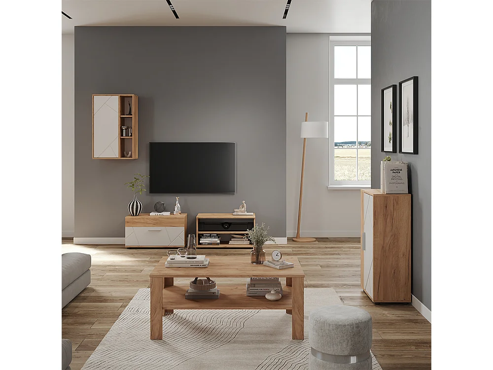 Väggskåp goldkraft ek/vit 50.1x28.3x78.4 berno