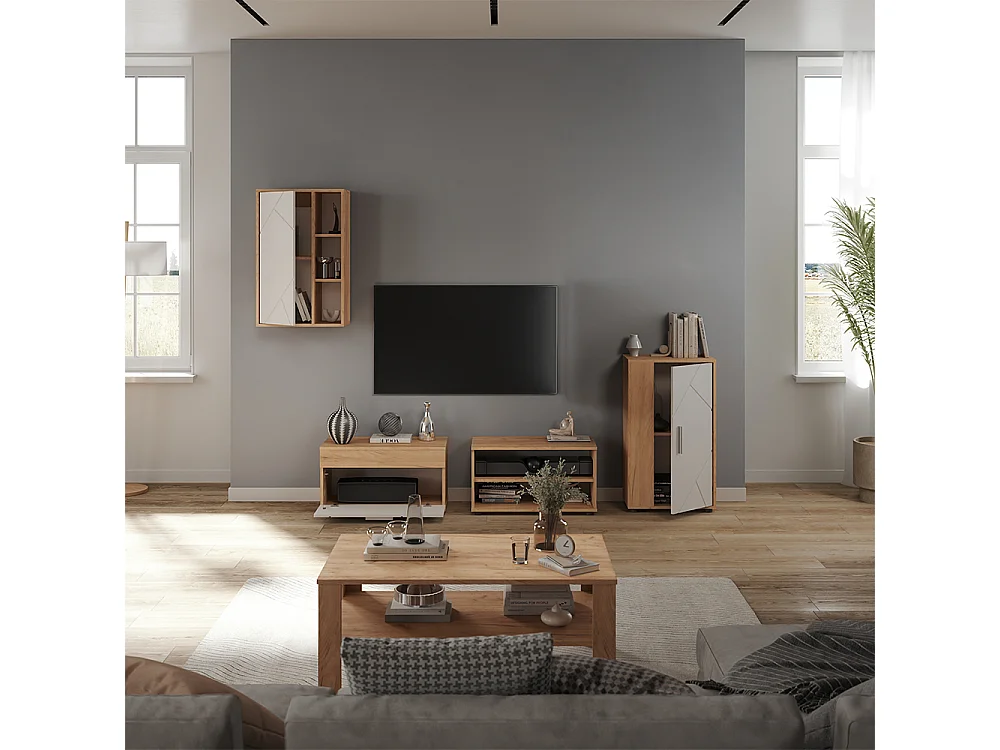 Väggskåp goldkraft ek/vit 50.1x28.3x78.4 berno